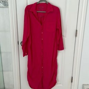 Frank and Eileen hot pink cover up/ dress